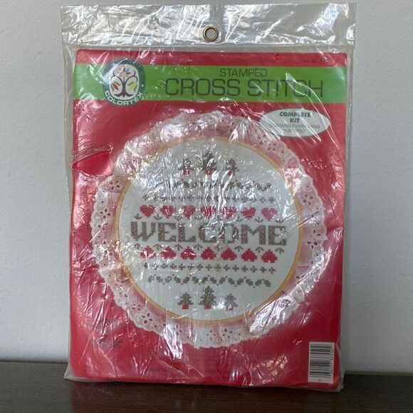 New Cross Stitch Welcome Vintage Kit - Picture 1 of 5